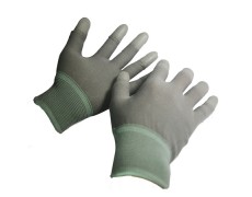 NAVI-Găng tay thun phủ PU ngón tay (màu xám) không viền size M